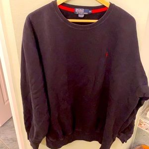 Classic 90’s Polo sweatshirt.  Black with red logo.  Tapered wrist and tale.